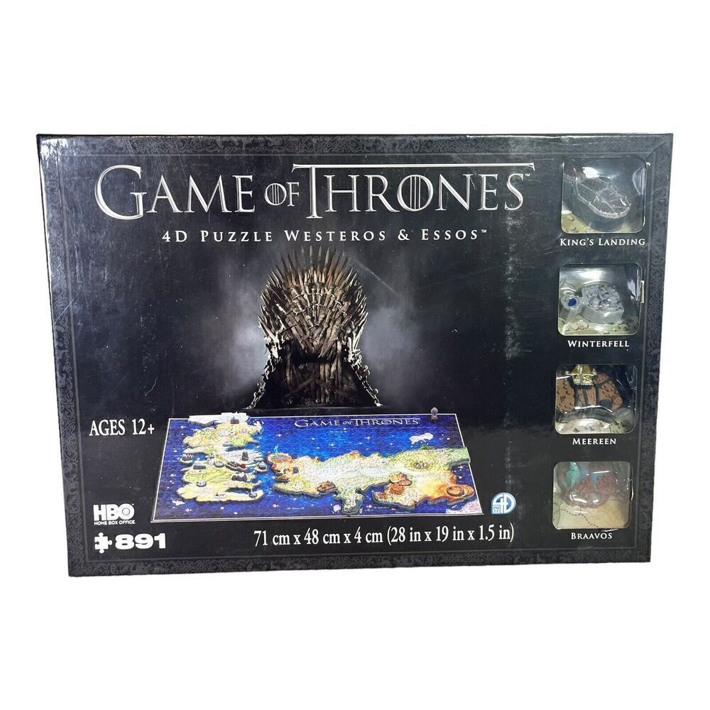 GAME OF THRONES Westeros & Essos Map 4D Puzzle w/ Mini Winterfell & City Models